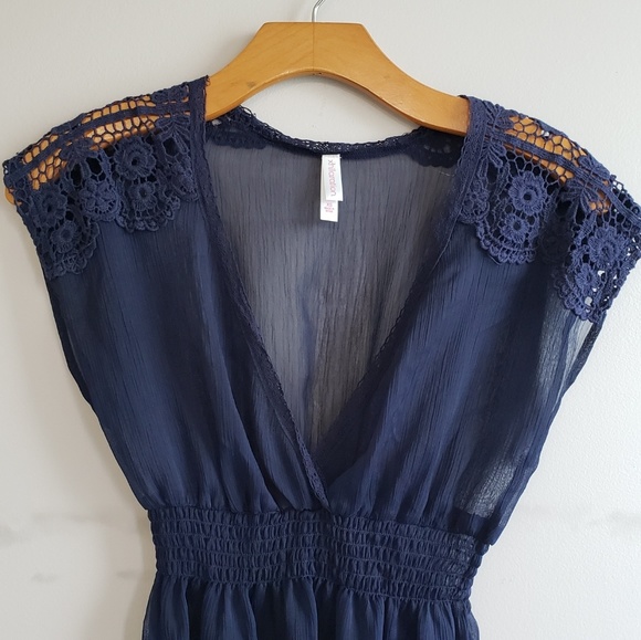 Xhilaration Sheer Top with Crochet Shoulders XS - Picture 2 of 4